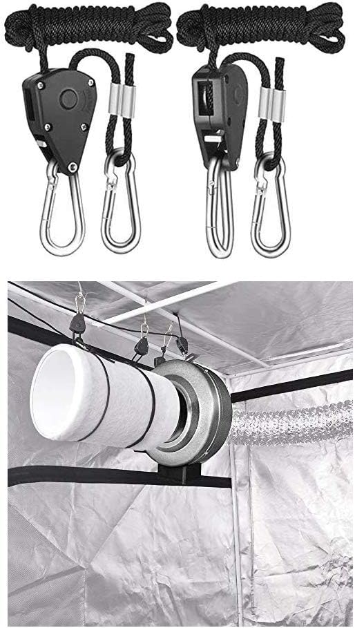 6 Paar 0,3 cm robuste Ratschenaufhänger, verstellbare Seilaufhänger für Pflanzenventilator, Filter,
