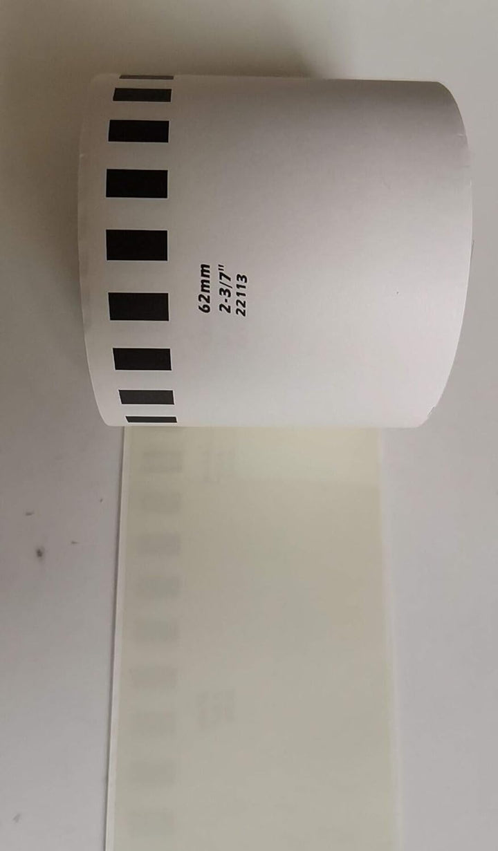 IDIK Klebeband für Brother DK-2113 DK-22113, robust, breit, Schwarz auf Transparent, 62 mm x 15,24 m