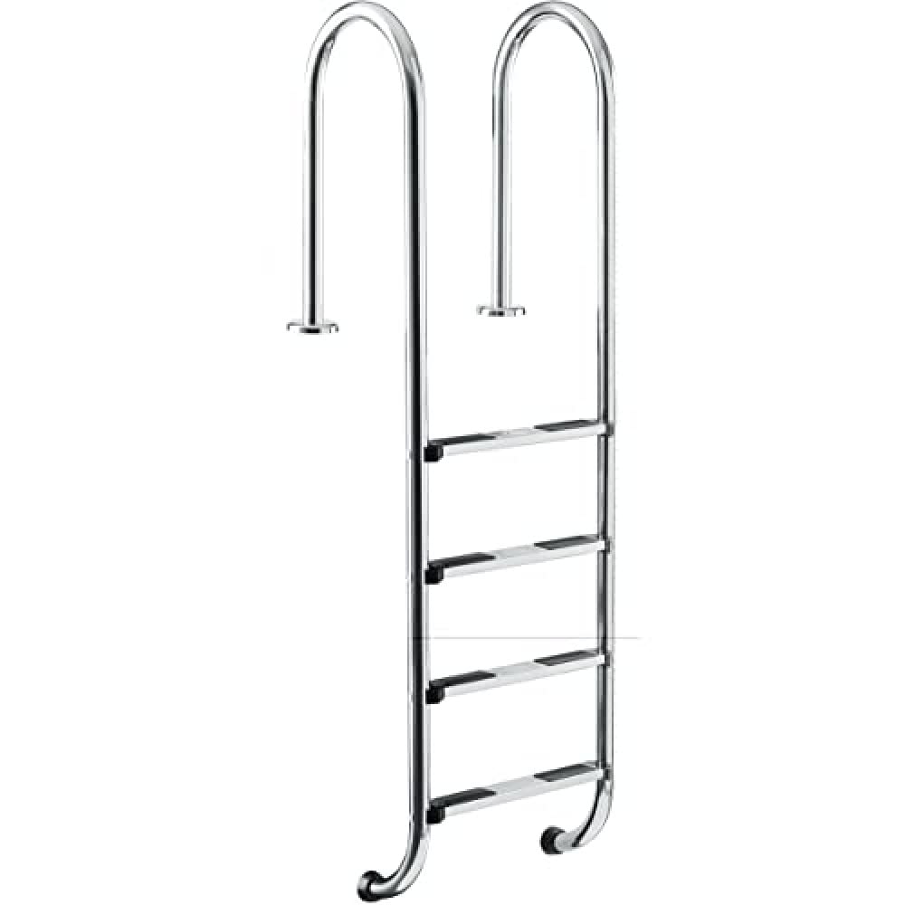 Steinbach Einbaubeckenleiter Edelstahl, 4-stufig, mit Ankersockel, für Beckentiefe 150 cm, schmale A