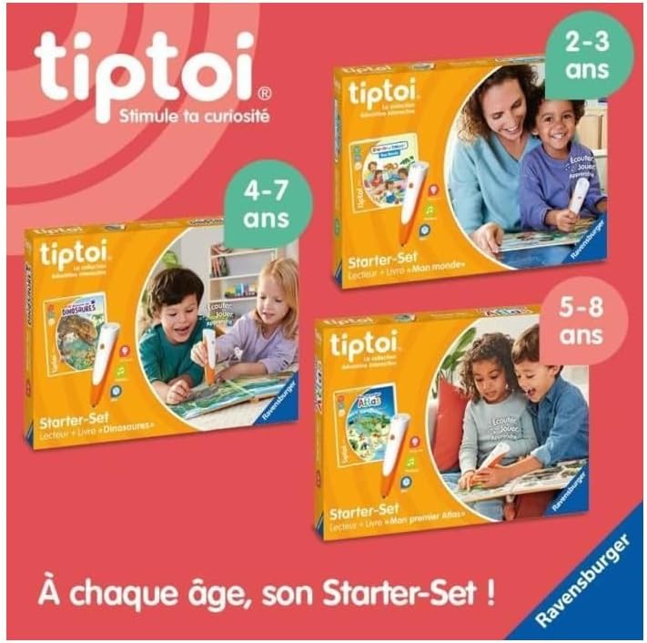 Ravensburger - tiptoi® – Starter-Set – Leser + Buch Ich entdecke die Dinosaurier – elektronisches Le