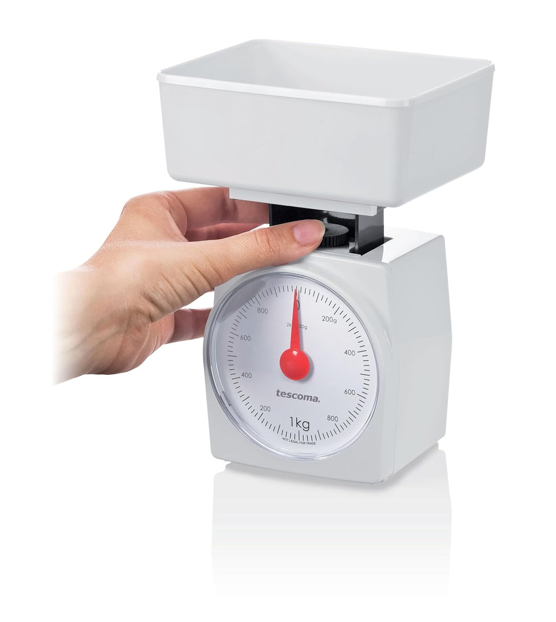 Tescoma ACCURA Küchenwaage, analoge Haushaltswaage bis 2kg mit 20g-Teilung, grosse Skala, kompakt un