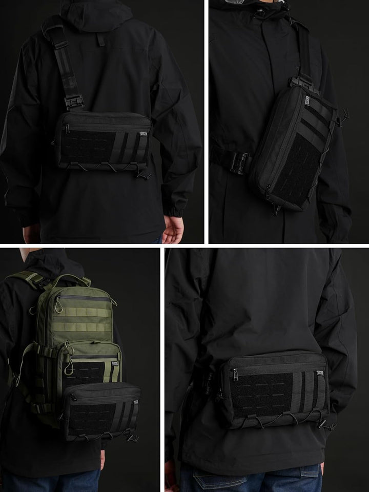 TACTICAL GEEK Cache L3 EDC Sling Bag Chest Crossbody Bag für Herren Damen, YKK Reissverschluss Umhän