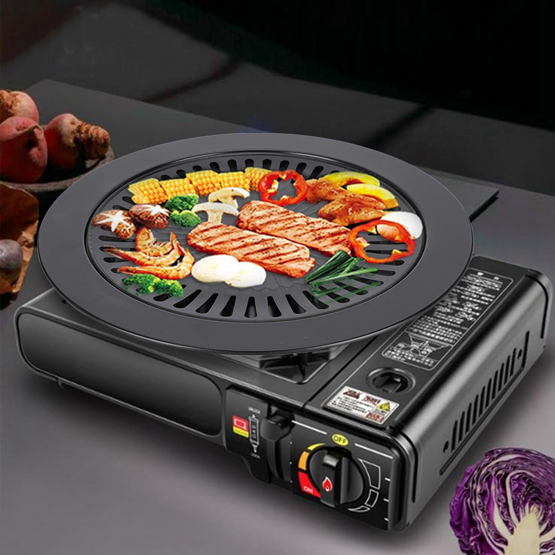 Yctze Barbecue Pan - Runder, rauchfreier Grillpfanne, Antihaft-Backblech, Grillplatte, BBQ-R?stblech