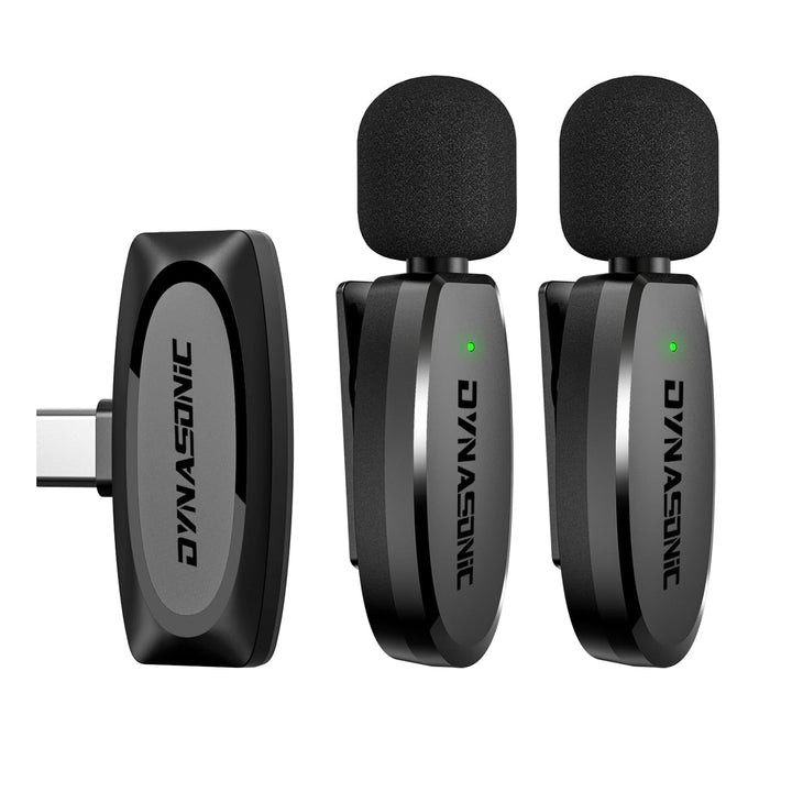DYNASONIC DM-Pro 02 Pack (2. Generation) 2 professionelle kabellose Mikrofone Android Typ C Lavalier