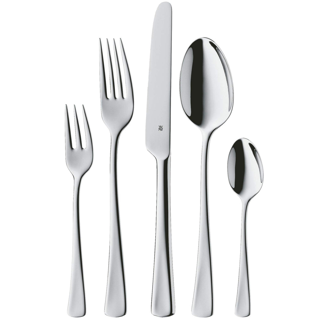 WMF Denver Besteck Set 12 Personen, Essbesteck 60 teilig, Monobloc-Messer, Cromargan Edelstahl polie