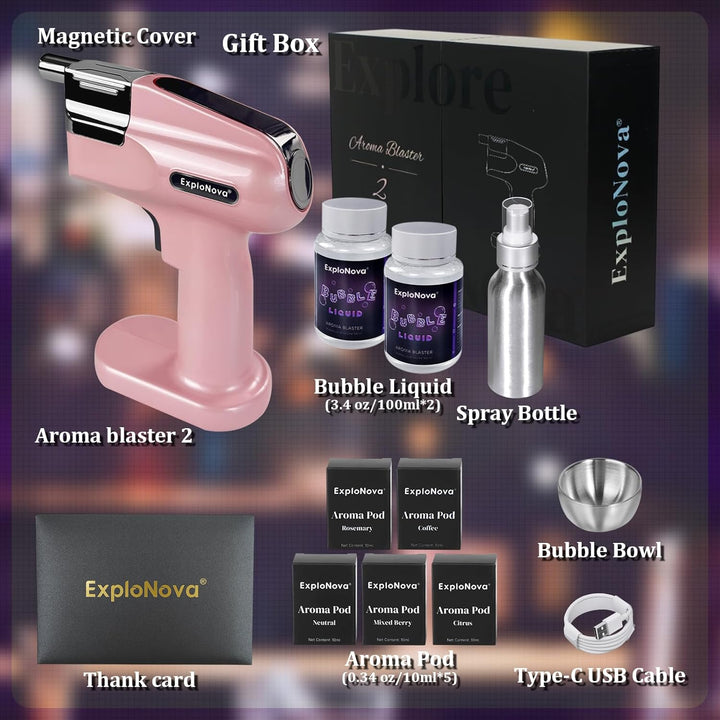 cocktailmaschine mit 5 Aroma Pods, essbarer Blase, Cocktail Bubble Smoke Gun, Whiskey Smoker Kit, pe