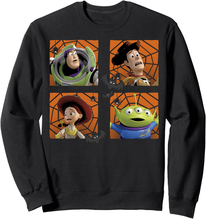 Disney Pixar Toy Story Group Shot Spiderwebs Halloween Sweatshirt