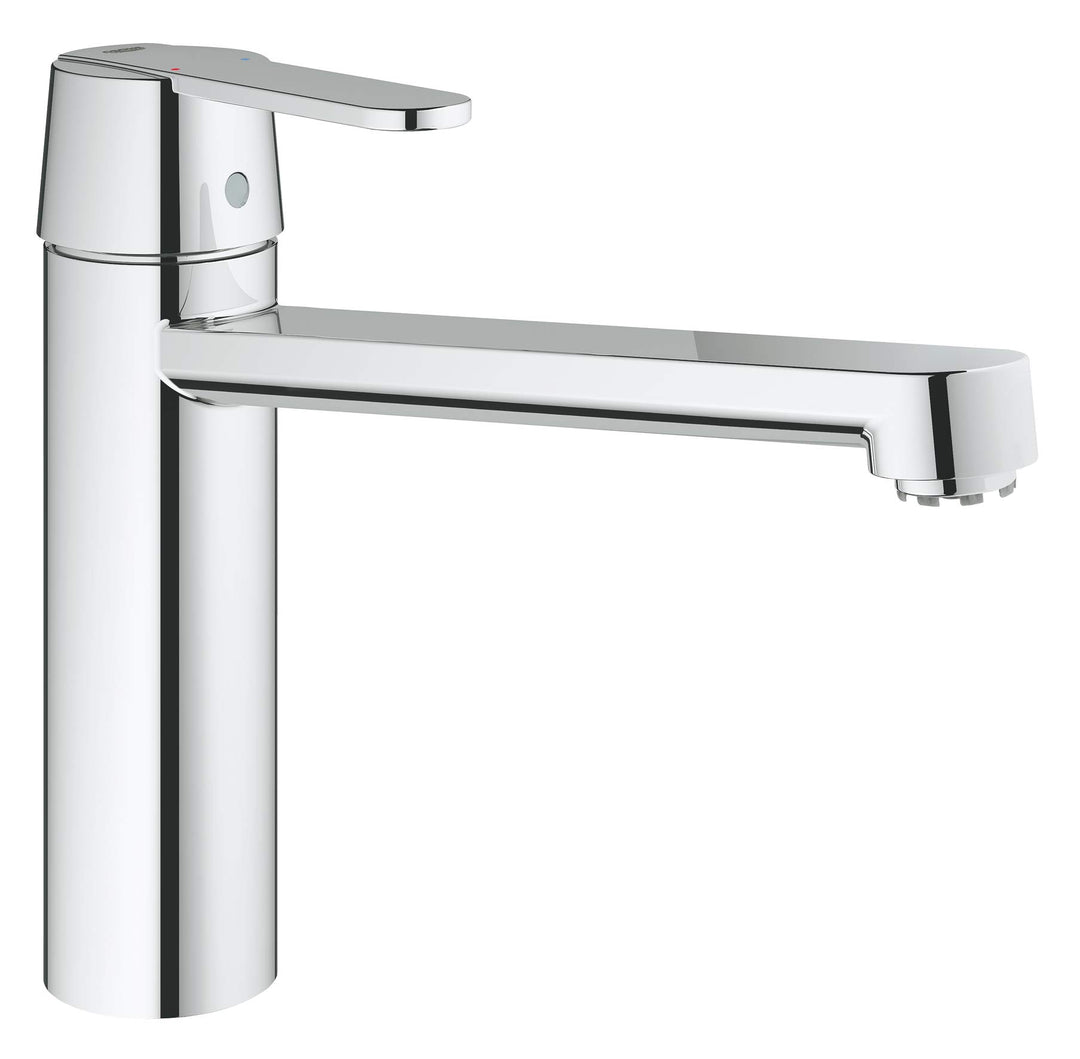 GROHE Get, Niederdruck Küchenarmatur mit flachem Auslauf (Wasserhahn für die Küche, 140° schwenkbar,