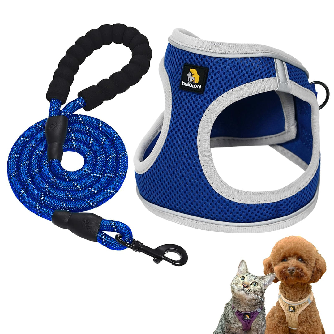 BELLA &amp; PAL Hundegeschirr Kleine Hunde mit Nylonseil Leine, Step-in Geschirr aus Air Mesh, Anti Zug
