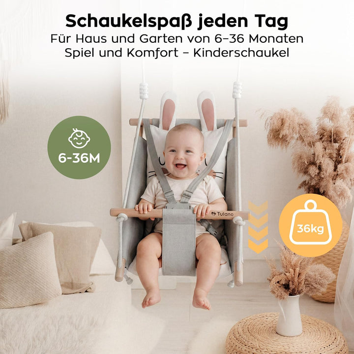 Tulano Hop 45 3in1 Babyschaukel – Mitwachsend durch Sitz - 6–36 Monate | Flexibel zum Sitzen und Zur