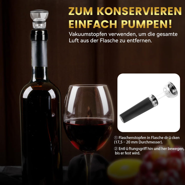 Hotec Korkenzieher Elektrisch, Weinflaschenöffner Set, Automatischer Flaschenöffner, Geschenkidee We