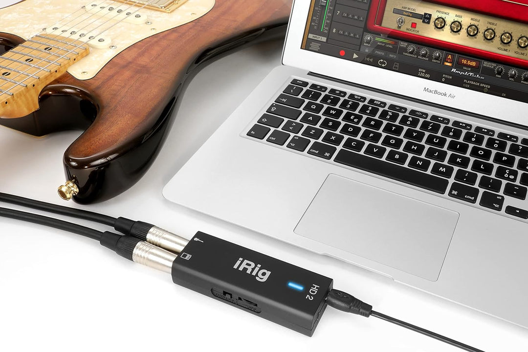 IK Multimedia iRig HD 2 - Schnittstelle für Gitarre, 96 kHz mit 24-Bit-A / D-Umwandlung, überragende