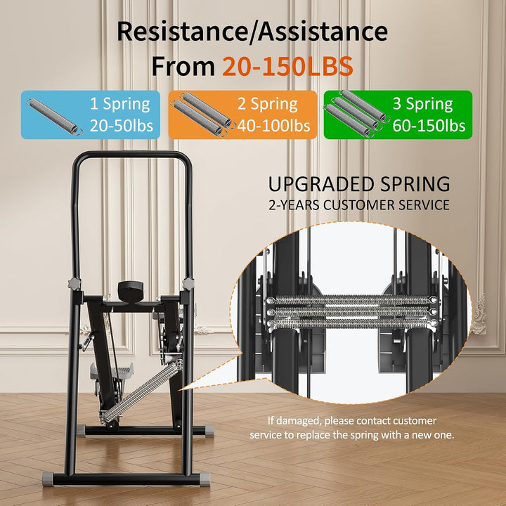 MOMODA Treppenstepper Klettertrainer mit Reistance für Zuhause Cardi Übung faltbar grau Weiss/opulen