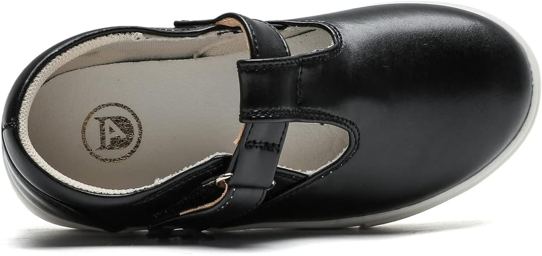 Mädchen T-Spangen Mary Jane Ballerinas Taufschuhe, Schwarz