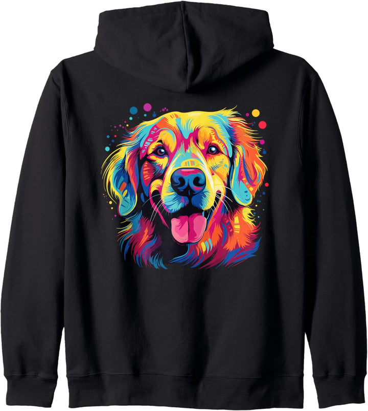 Wasserfarben Farbenfroher Golden Retriever Hunde Kapuzenjacke