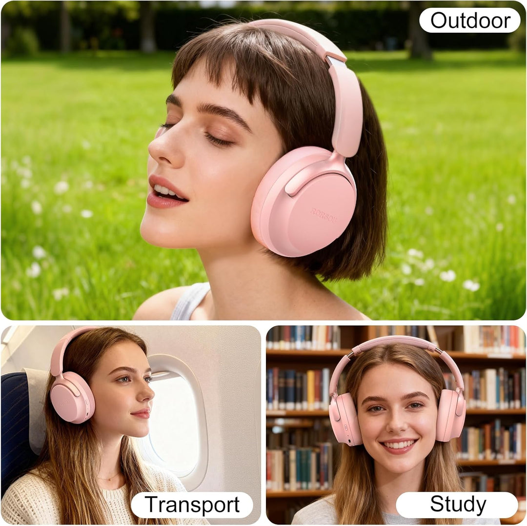 RORSOU B8 Bluetooth Kopfhörer Over Ear, 6 EQ Musikmodi und 50H Spielzeit Deep Bass Wireless Kopfhöre