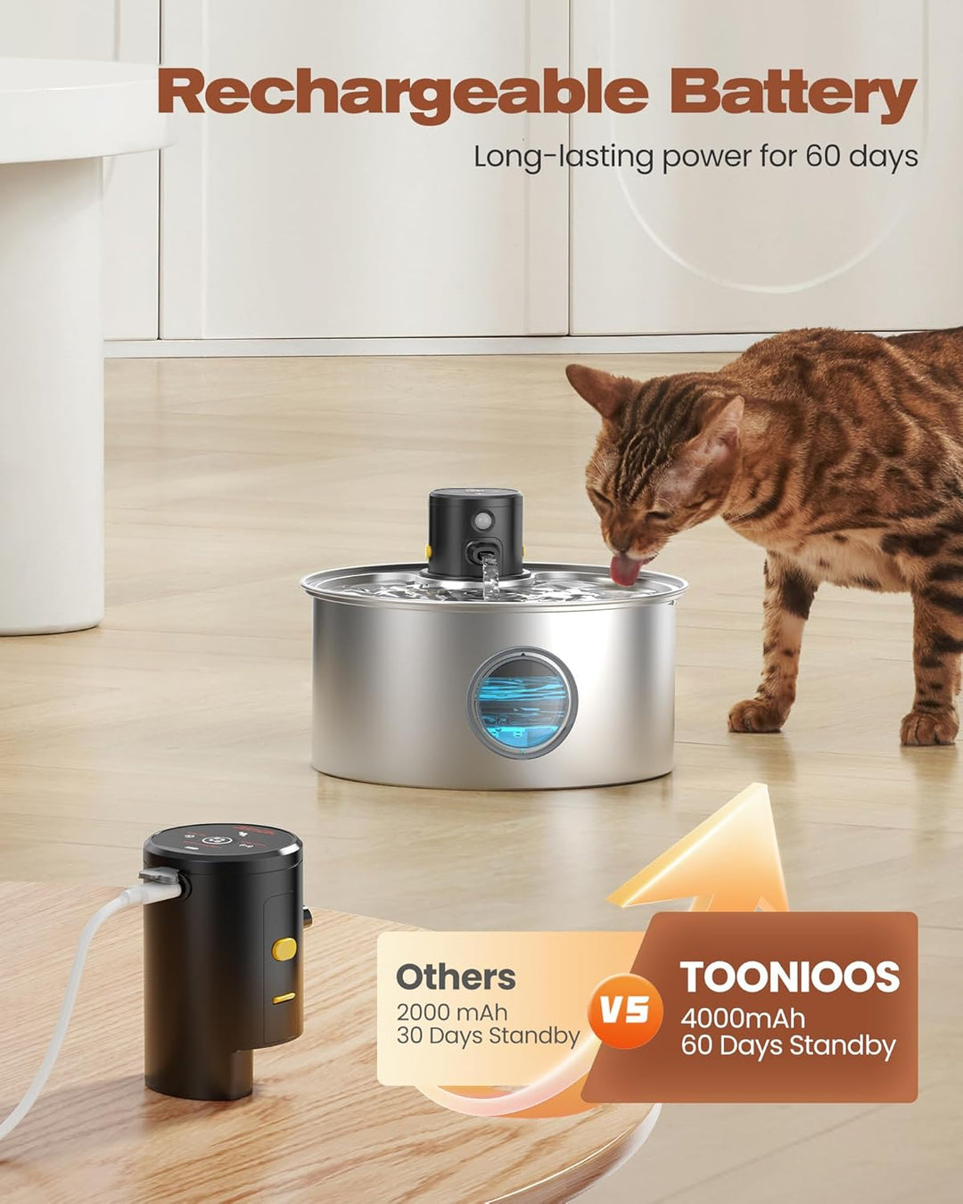 Katzenbrunnen mit Bewegungsmelder Katzen Trinkbrunnen Edelstahl: Katzentrinkbrunnen Sensor - 3.2L Tr
