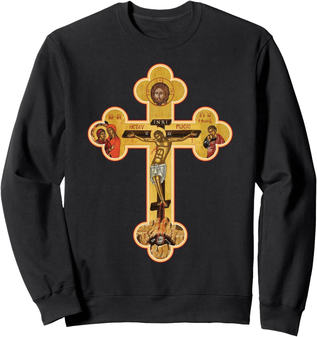Griechisch Orthodoxe Jesus Christus Kreuz Ikone Sweatshirt