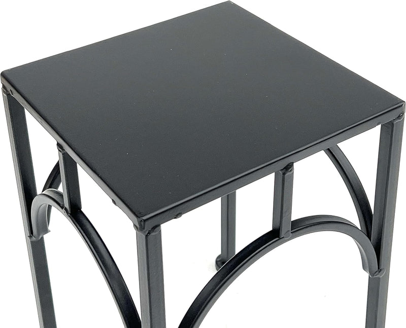 DanDiBo Blumenhocker Metall Schwarz Eckig Blumenständer Beistelltisch 96449 Blumensäule Pflanzenhock