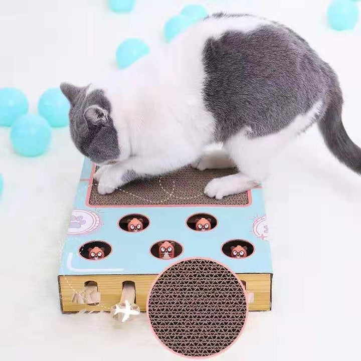 Interaktives Katzenspielzeug, Holz, Spielzeug, Maulwurf Maus, Puzzle Box mit süssen Cartoon Spielzeu