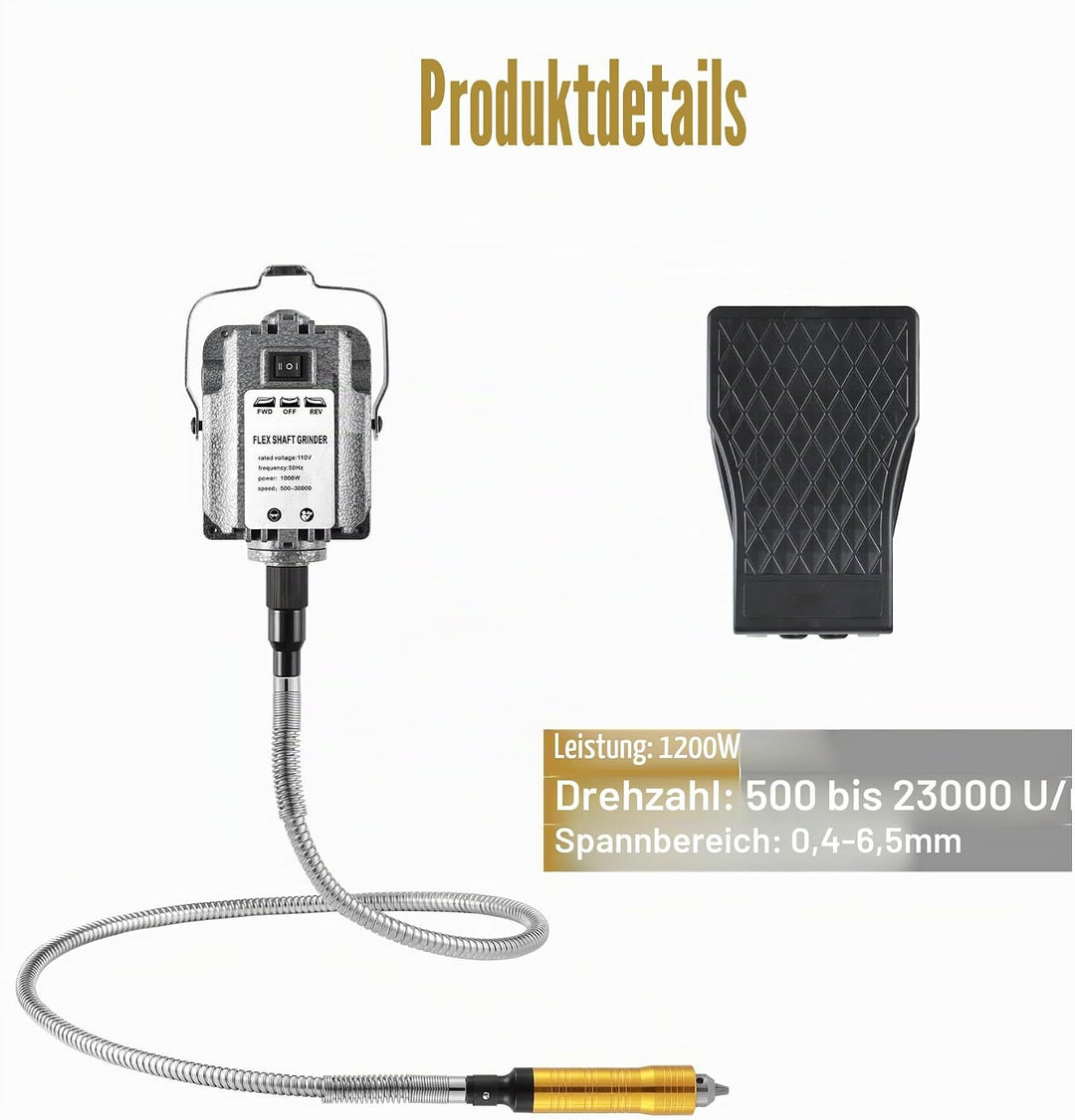 NArra Rotationswerkzeug1200W für Flex Shaft Elektrische hängende Schleifmaschine mit Vorwärts- und R