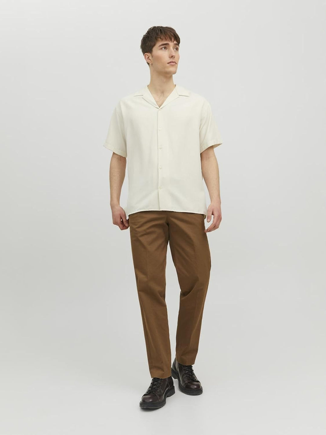 JACK & JONES Herren Jprblujude Camp Collar Shirt S/S Ln Hemd XL Pristine/Fit:relax Fit, XL Pristine/