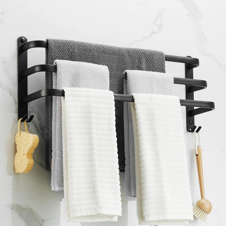 80CM Handtuchhalter Ohne Bohren, Handtuchhalter Schwarz, Handtuchhalter Wand, Handtuchhalter Ohne Bo