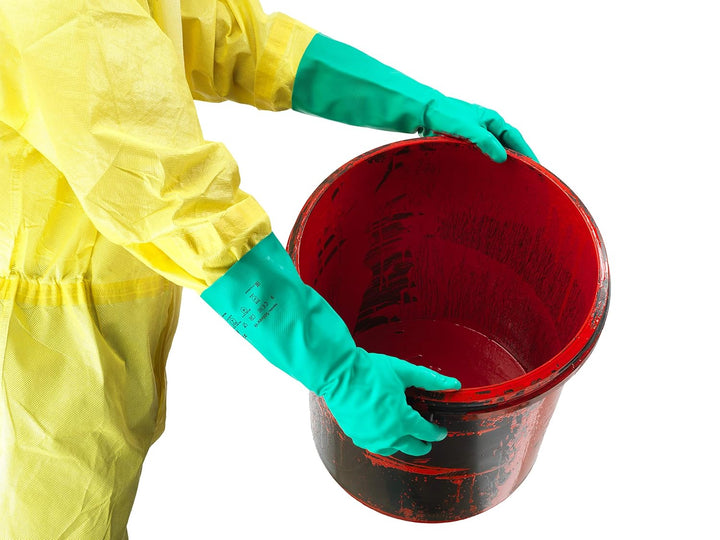 Ansell AlphaTec 37-695 Nitril-Handschuhe, Chemikalien-Schutz für Arbeiten in der Industrie, mit Chem