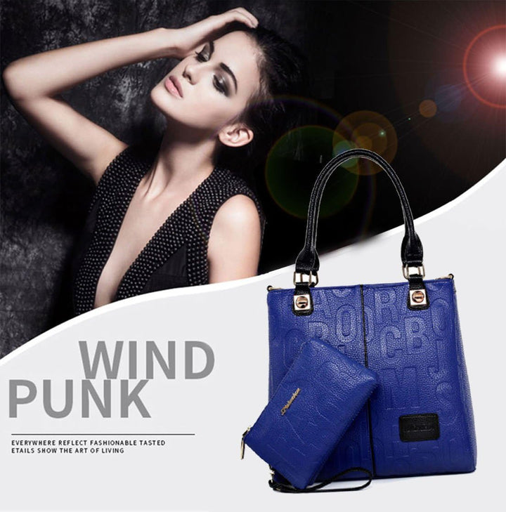 DEERWORD Damen Handtaschen Frauen Schultertaschen PU-Leder Bowlingtaschen Umhängetaschen Blau, Blau