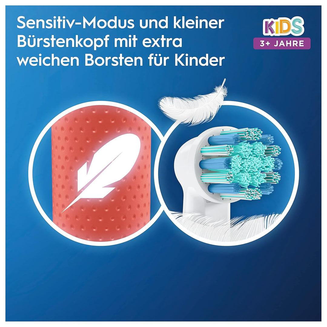 Oral-B Kids Spiderman Elektrische Zahnbürste für Kinder ab 3 Jahren, extra weiche Borsten, 2 Putzmod