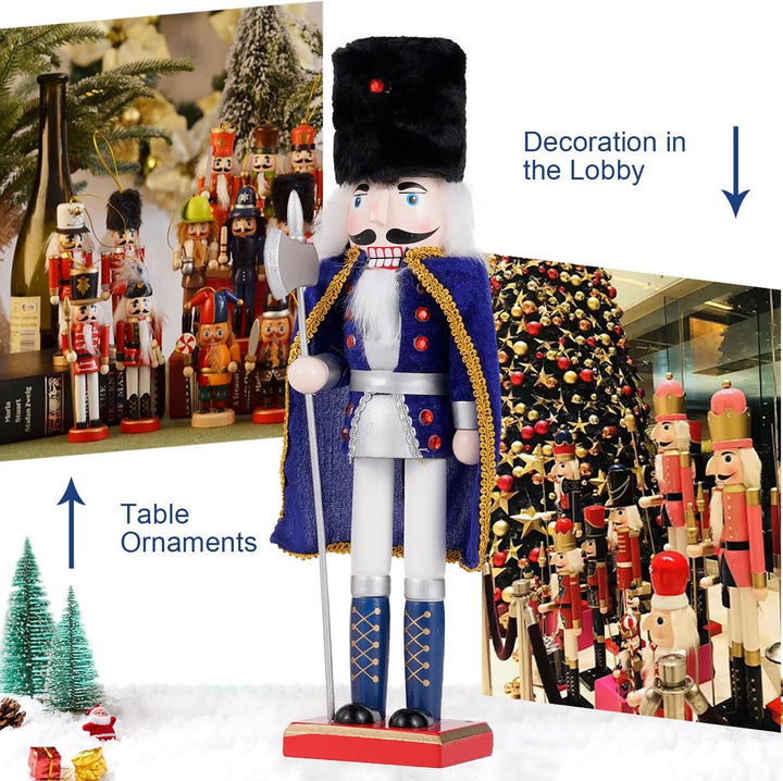 COMBIUBIU 38 cm Nussknacker Figuren Holz Nussknacker Soldaten,Traditionelle Weihnachten Nussknacker