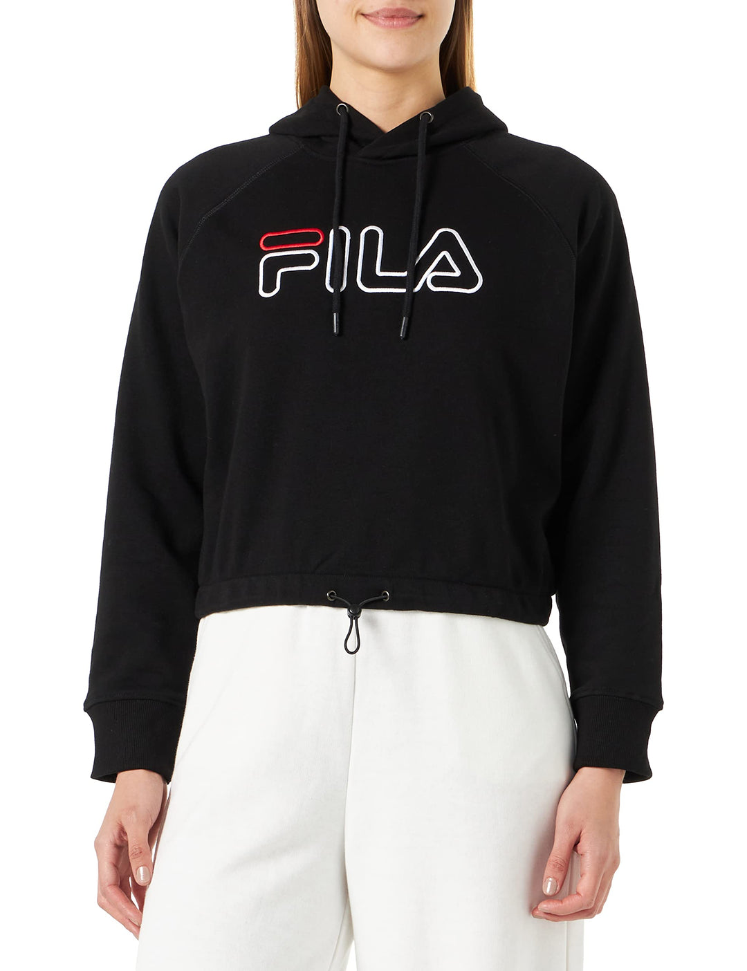 FILA Damen Sarena Cropped Kapuzenpullover M Schwarz, M Schwarz