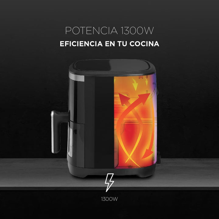 MasterPRO ROCKET 420 - Heissluftfritteuse 1300W 4.2L - 8 Programme - LED Touch Control - Antihaftbes
