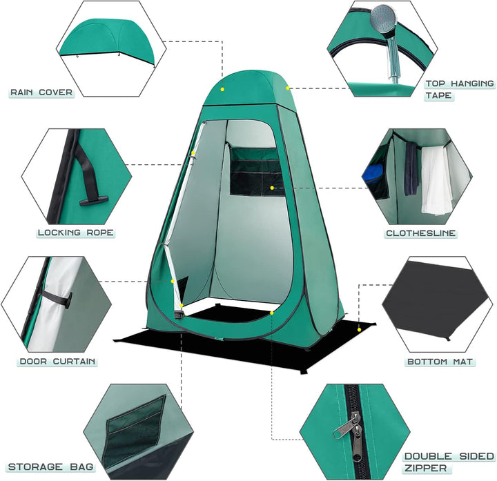 BRIAN & DANY Duschzelt Camping, Pop Up Toilettenzelt, Tragbares Umkleidezelt mit Regenschutz und Fen