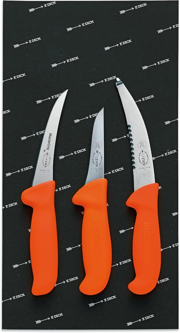 F. DICK Messer Set ErgoGrip 3-teilig „Jagd Outdoor“ (Aufbrechmesser 15 cm, Ausbeinmesser geschweift