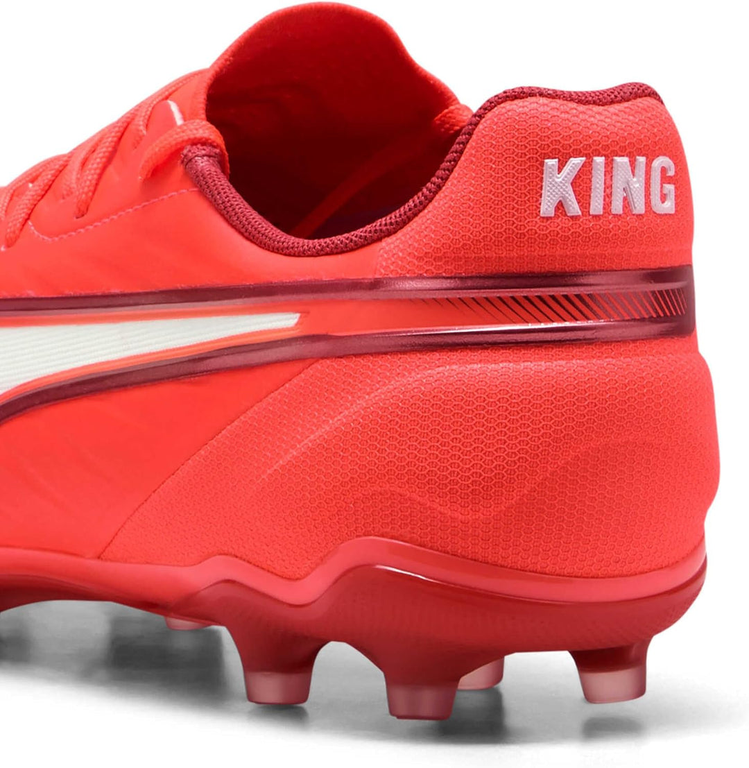 PUMA Unisex King Match Fg/Ag Soccer Shoe 39 EU Glowing Red Puma White Red Fire, 39 EU Glowing Red Pu