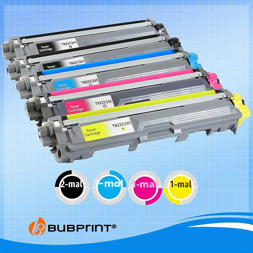 5er-Pack Bubprint Kompatibel Toner als Ersatz für Brother TN-241 TN-245 für MFC-9332CDW DCP-9022CDW