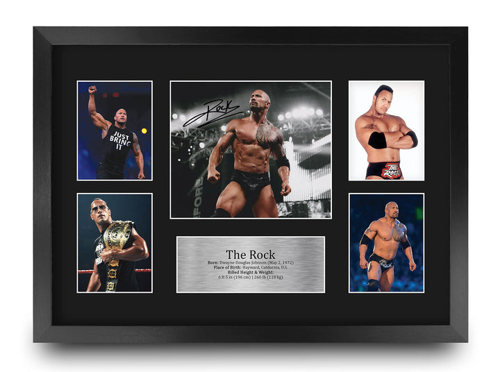 HWC Trading FR A3 The Rock Wrestling Geschenke Gedruckt, Signiert Autogramm Bild Für WWE & WWF Erinn