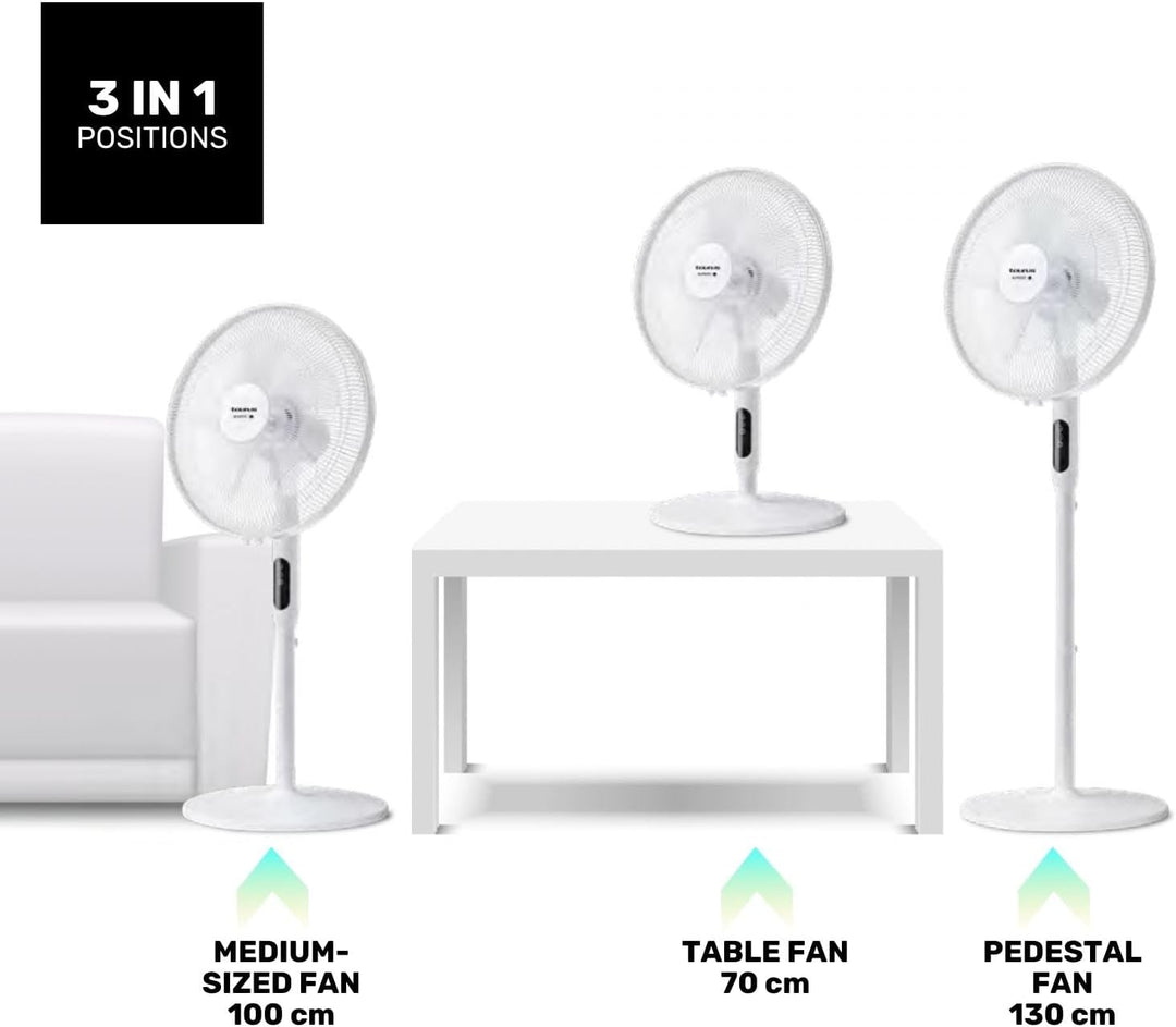 Taurus - 3-in-1 Ventilator Ice Brise Silence 24W | Flüsterleiser DC-Motor | 3 Modi | 5 Flügel | Time
