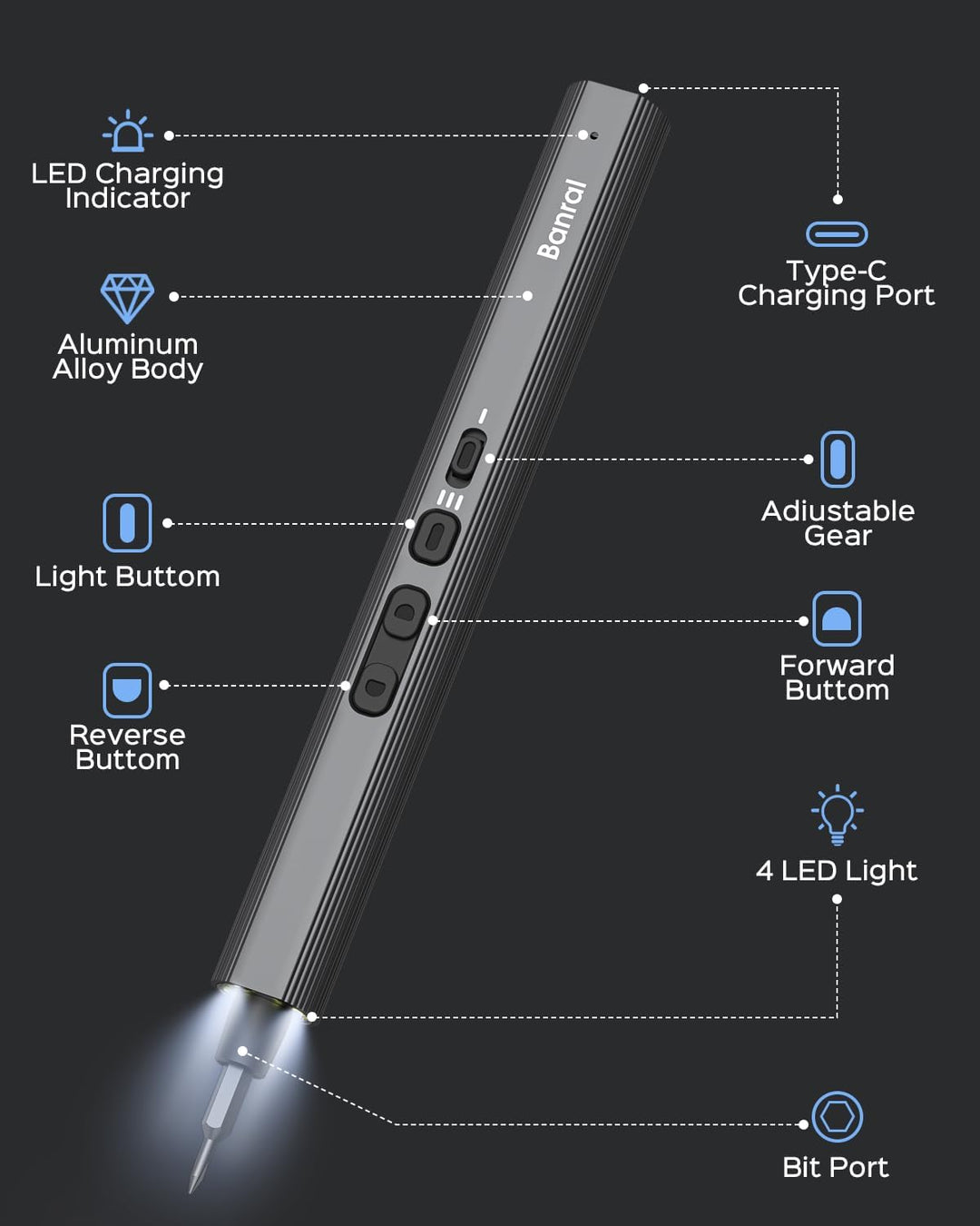 Mini Elektrisch Schraubendreher Set - 160 in 1 Präzisions Electric Screwdriver - Akku Schraubendrehe
