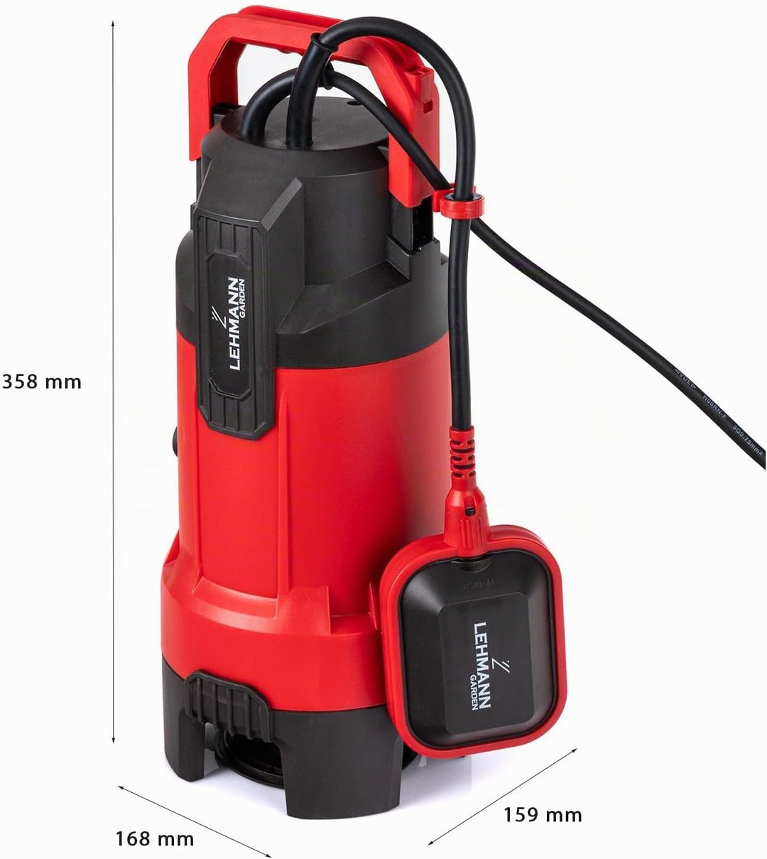 Lehmann Tauchpumpe für Schmutz- und Reinwasser, (750 W, Förderleistung 13.500 l/h, max. Förderhöhe 1