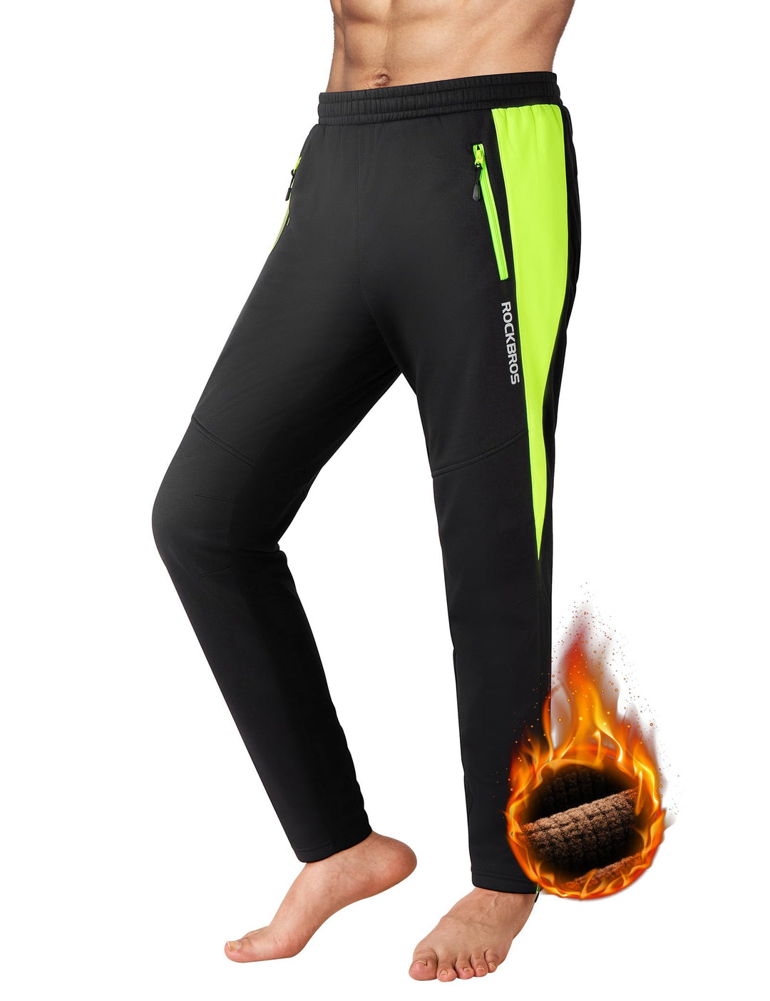 ROCKBROS Fahrrad Jacke/Hose Winter Thermo Fahrradbekleidung Hohe Sichtbarkeit & Winddicht Softshellj