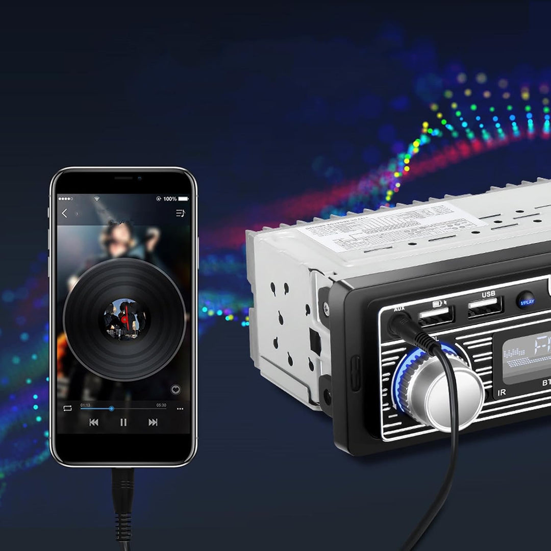Auto-Audio-Receiver, Single-Din-Multimedia-Autoradio, Bluetooth FM, MP3 USB, SD-Digital-FM-Radio-Aud