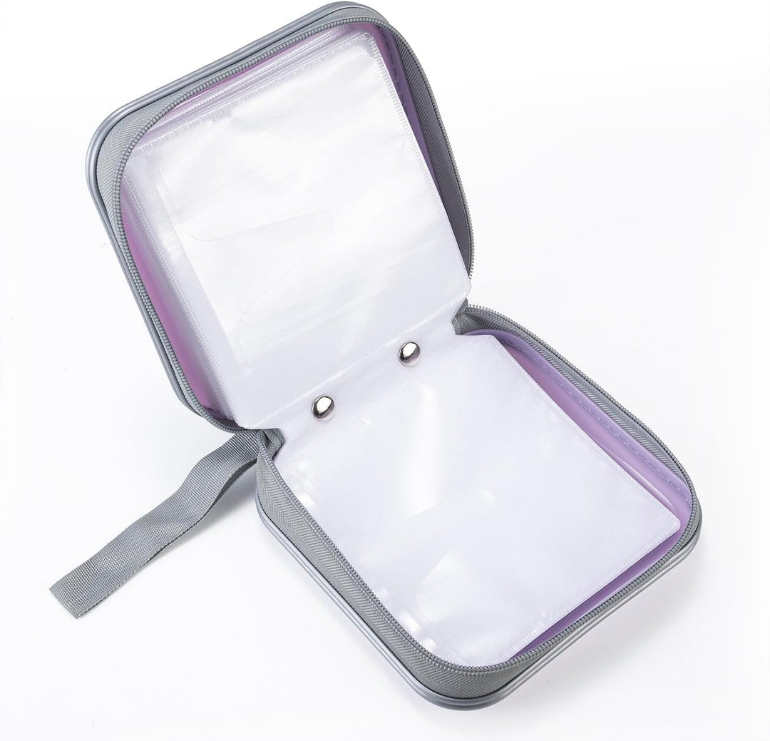 UENTIP CD-Hülle mit 48 Kapazitäten, tragbare DVD-Hülle aus Hartplastik, CD-Organizer, Brieftasche, s
