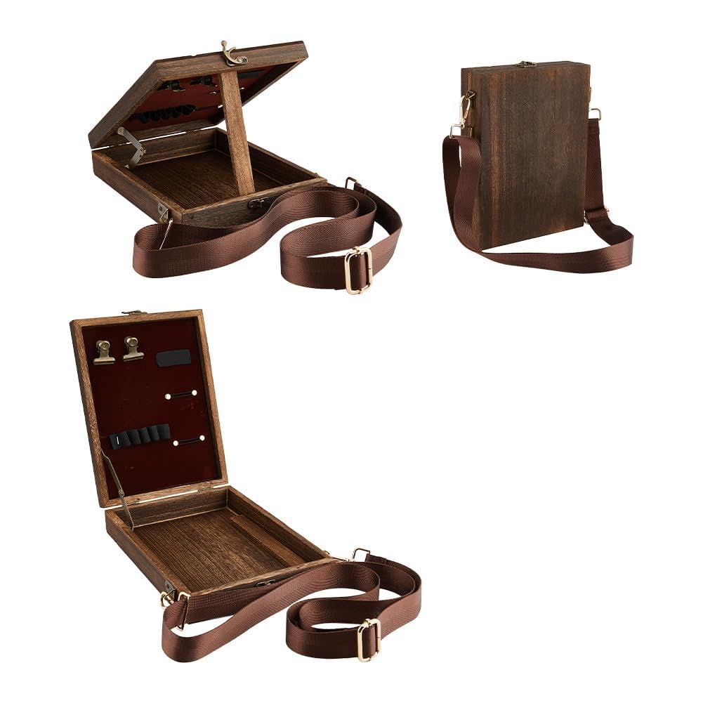 DICOSMETIC Schriftsteller Messenger Holzkasten Multifunktionale Umhängbare Postman Tasche Tragbare K