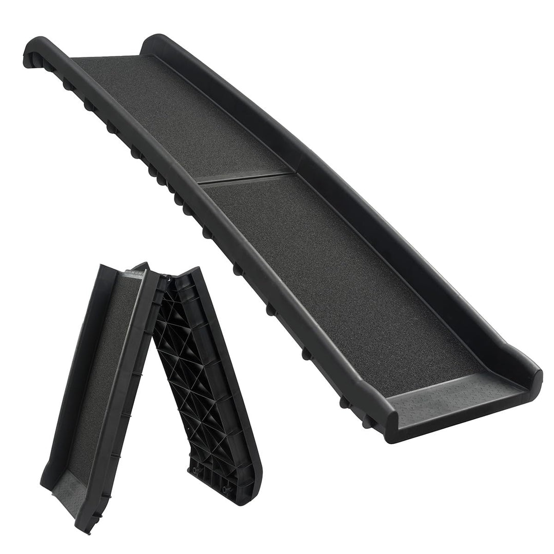 VOZZY® Auto Kofferraumrampe klappbar Hunderampe max90kg Sicher, Schonend,156x40cm Hundetreppe aus Ku
