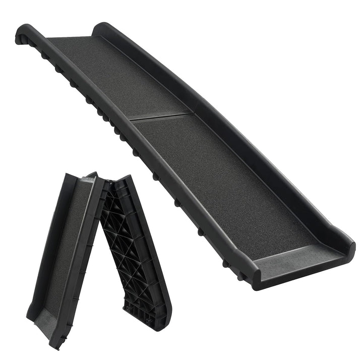 VOZZY® Auto Kofferraumrampe klappbar Hunderampe max90kg Sicher, Schonend,156x40cm Hundetreppe aus Ku