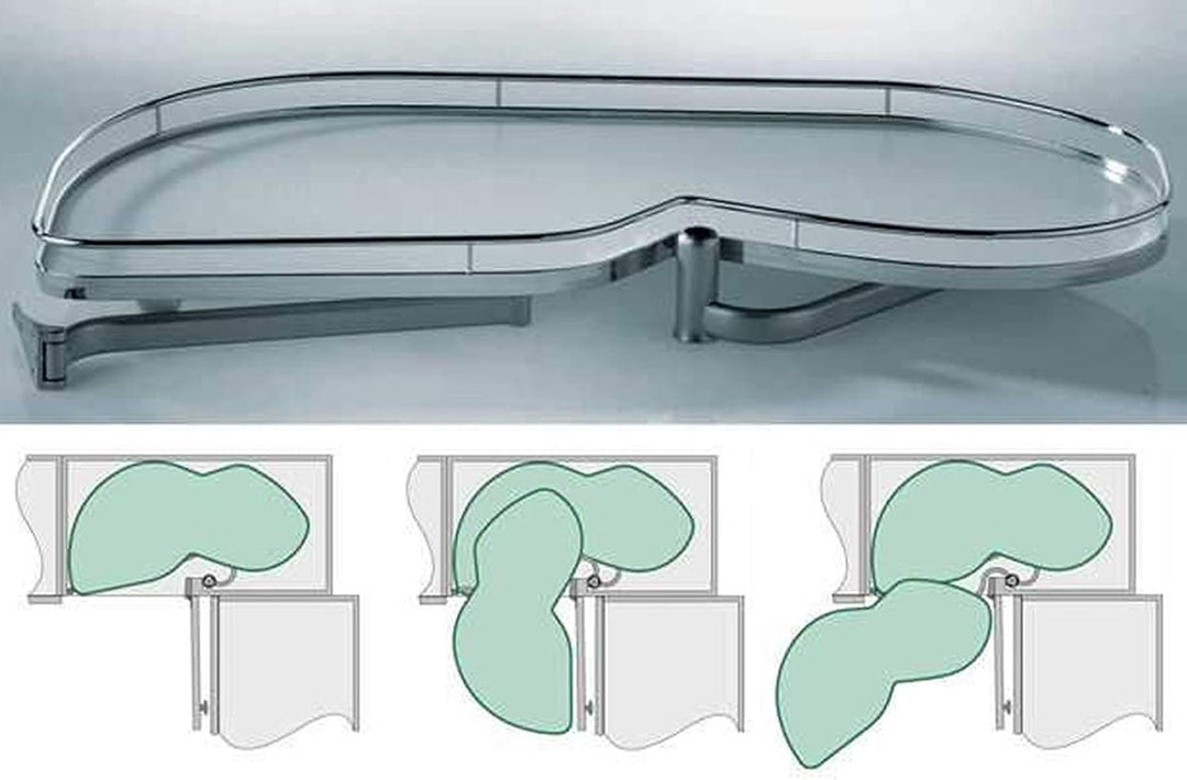 Kesseböhmer Eckschrank Schwenkauszug LeMans II 450 mm Links Eckschrank Beschlag inkl. Antirutschmatt
