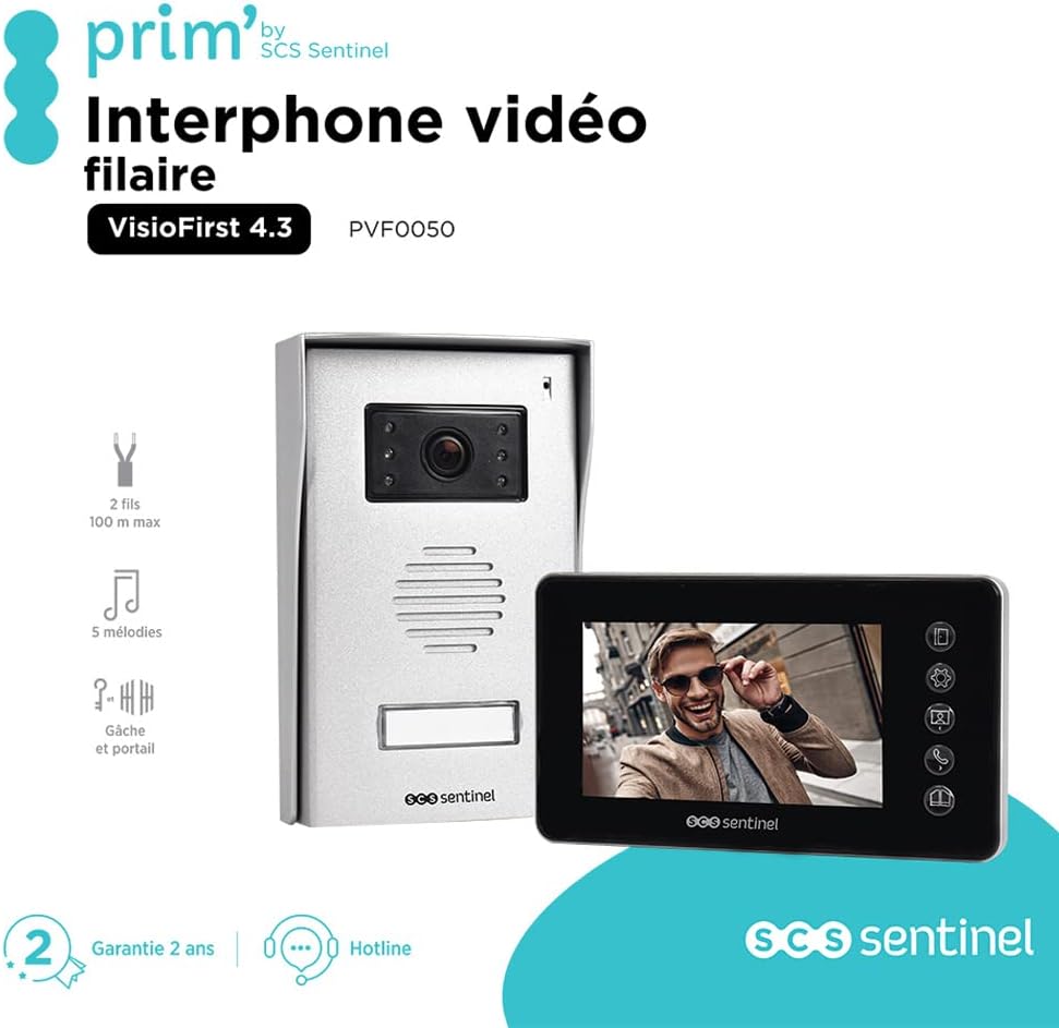 SCS Sentinel PVF0050 Verkabelte Video-Türsprechanlage Prim'VisioFirst 4.3
