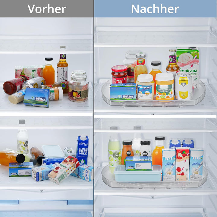 Winter Shore Rechteckiger Drehteller Kühlschrank - Rechteckiger Organizer Drehbar & Verschiebbar - L